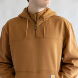 Carhartt Rain Defender Loose Fit Heavyweight Quarter Zip Hoodie for Men in Brown