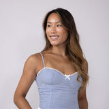 ACOA Pin Stripe Bustier & Pant Set for Women in Blue