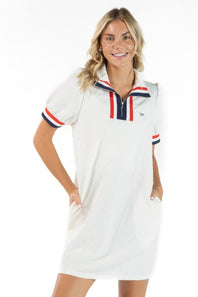Simply Southern American Girl Zip Dress for Women in White