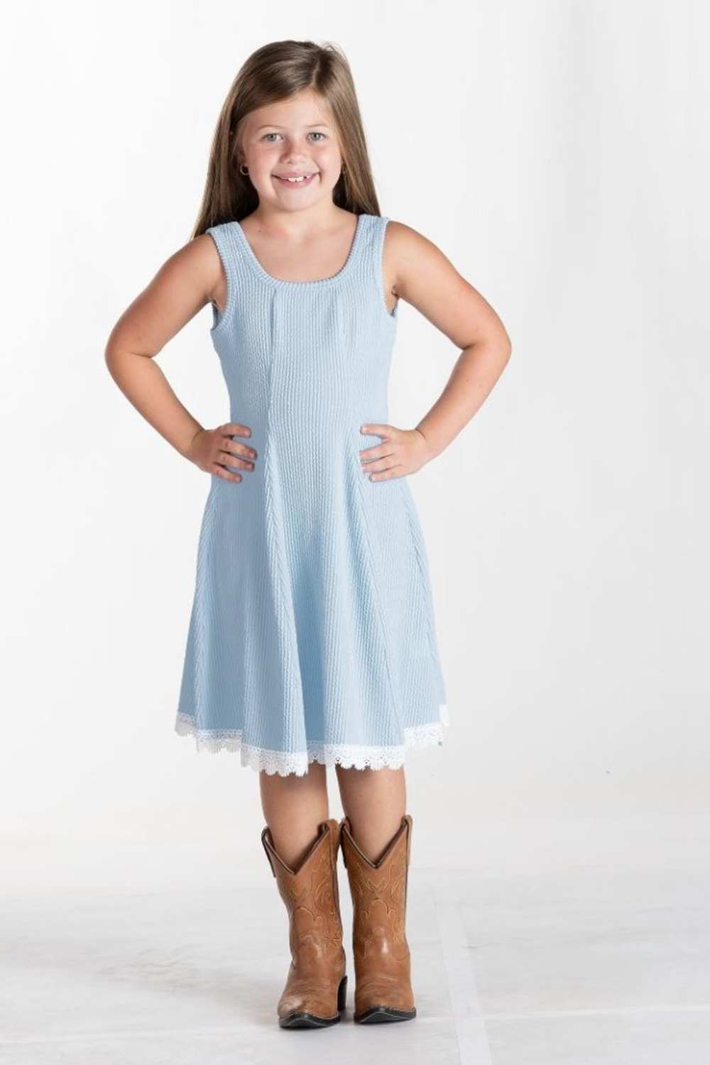 Simply Southern Youth Corded Tank Dress for Girls in Tidal