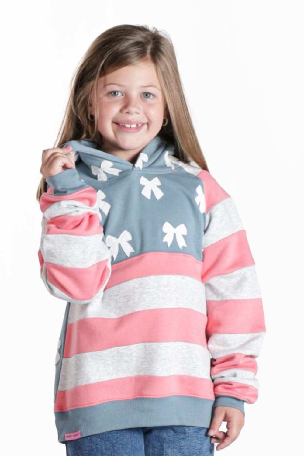 Simply Southern Youth USA Patch Hoodie for Girls in Red/White