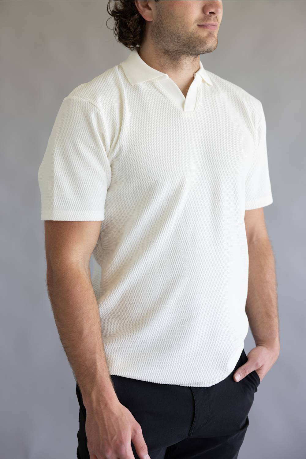 PX Johnny Collar Polo Shirt for Men in White