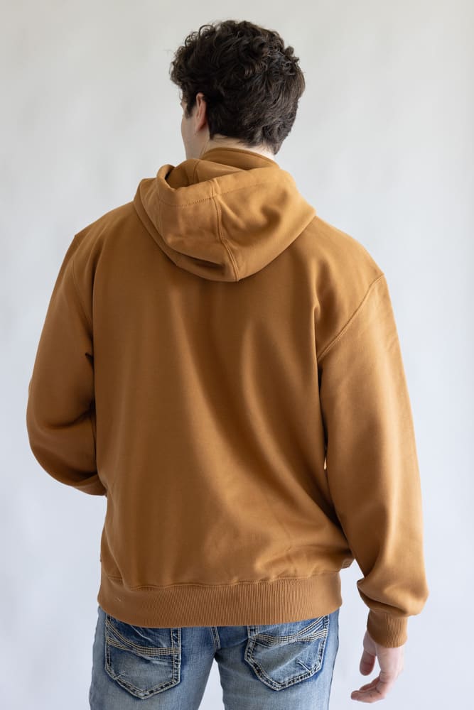 Carhartt Rain Defender Loose Fit Heavyweight Quarter Zip Hoodie for Men in Brown