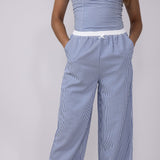 ACOA Pin Stripe Bustier & Pant Set for Women in Blue