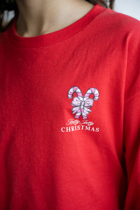 Simply Southern Youth Tree Long Sleeve T-Shirt for Girls in Red