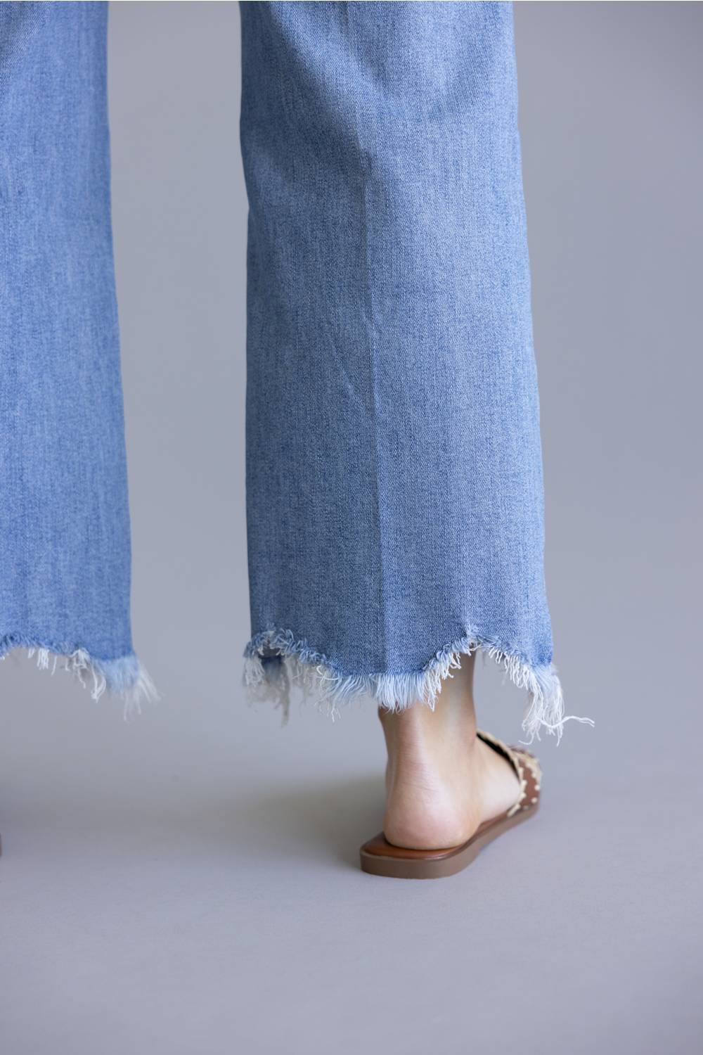 Flying Monkey High Rise Cropped Slim Wide Leg Jeans for Women