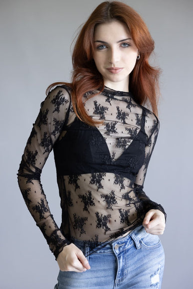Free People Intimately Lady Lux Sheer Layering Top for Women in Black