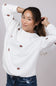 1897 Active Football Embroidered Sweatshirt for Women in Ivory