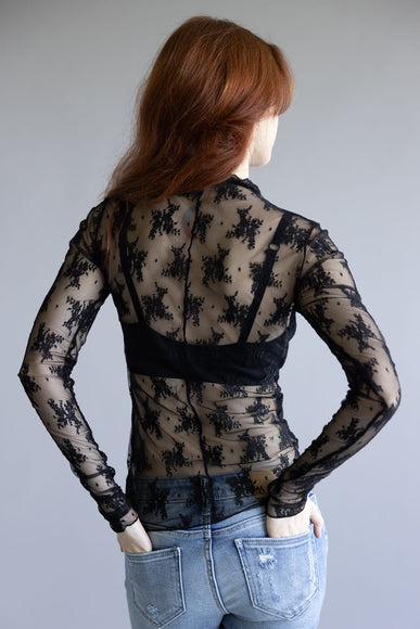 Free People Intimately Lady Lux Sheer Layering Top for Women in Black