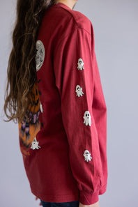 Simply Southern Youth Pumpkin Witch Hat Long Sleeve T-Shirt for Girls in Red