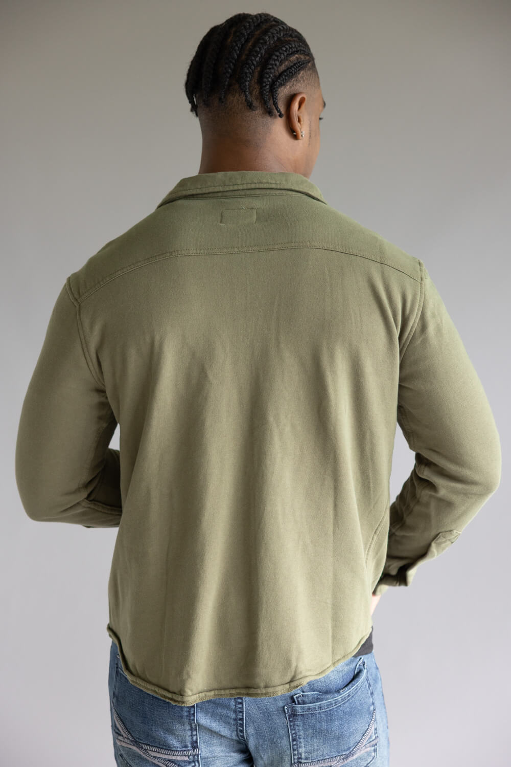 Hallstatt Knit Button Up Fleece Shirt for Men in Spruce Green