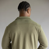 Hallstatt Knit Button Up Fleece Shirt for Men in Spruce Green