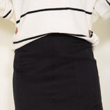 Mustard Seed Snake Skin Mini Skirt for Women in Black