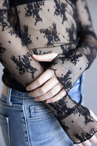 Free People Intimately Lady Lux Sheer Layering Top for Women in Black