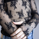 Free People Intimately Lady Lux Sheer Layering Top for Women in Black