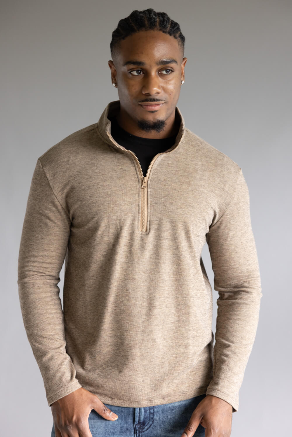 Hallstatt ½ Zip Fleece Pullover for Men in Tobacco 