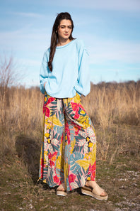 Floral Beach Pants for Women in Pink Multi