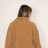 Simply Southern Fuzzy Sherpa Shacket for Women in Coffee Brown
