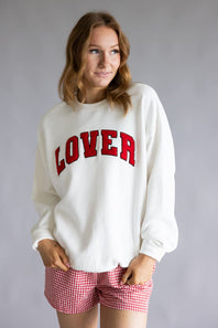 1897 Active Embroidered Lover Sweatshirt for Women in White