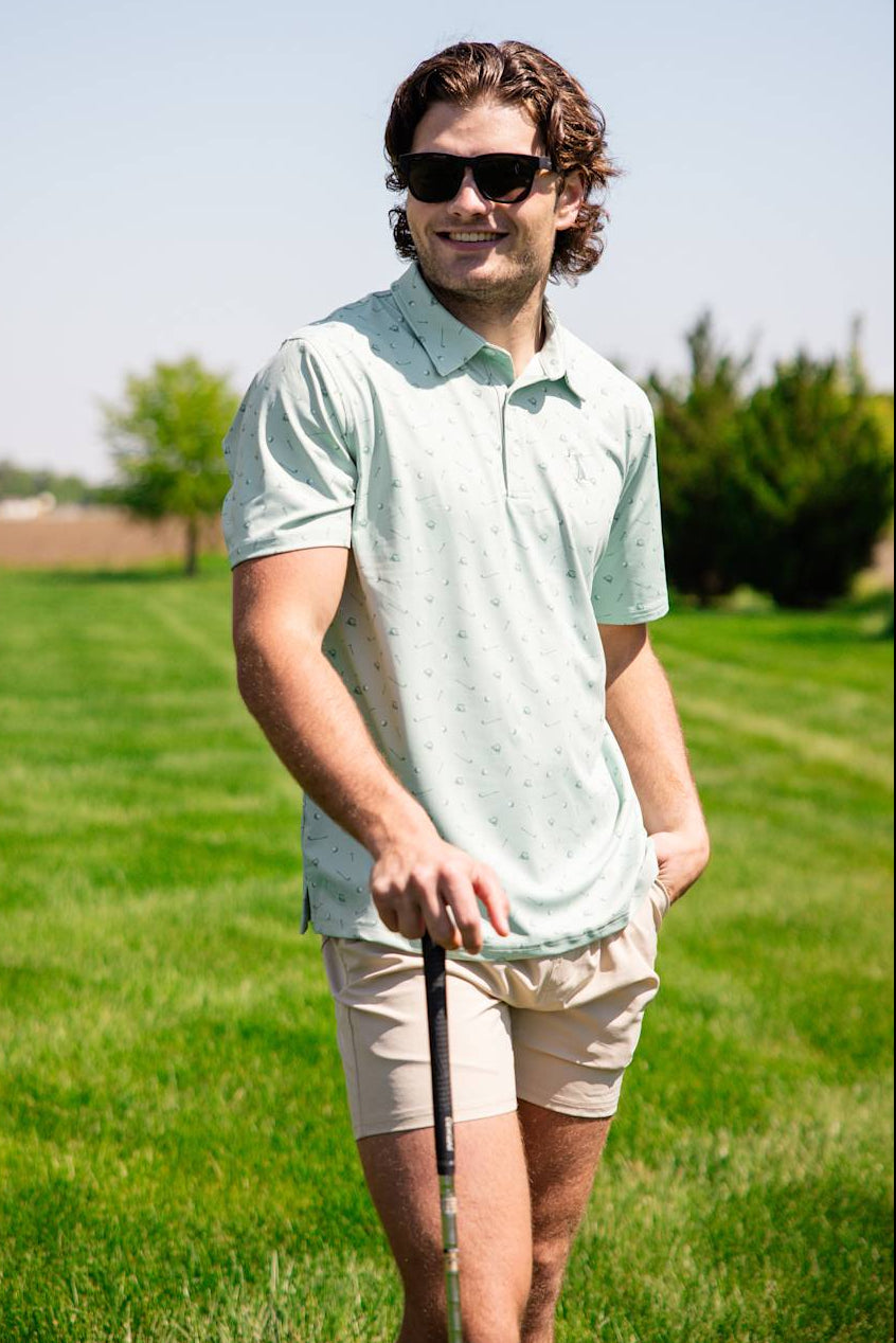 Local Boy Dirty Myrtle Gimme Putt Polo for Men in Green