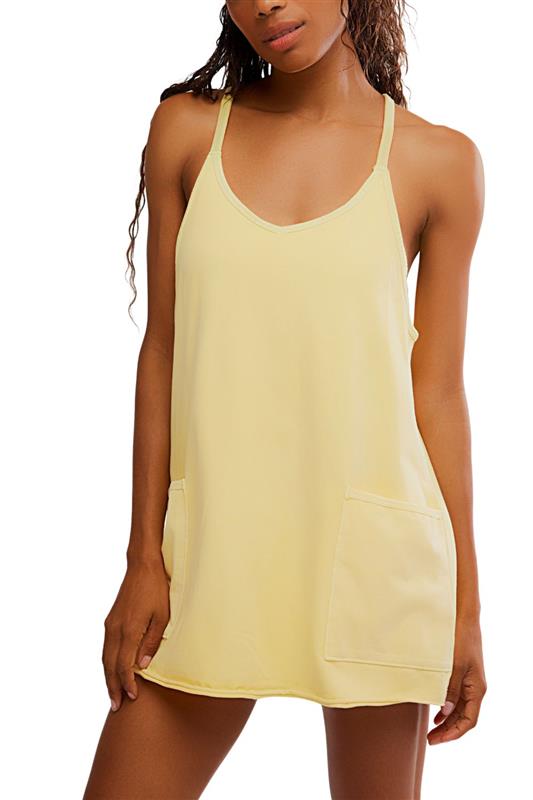FP Movement Hot Shot Mini Dress for Women in Sunlit Yellow