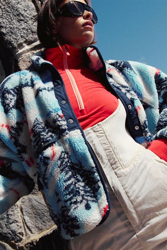 FP Movement Hit The Slopes Printed Fleece Jacket for Women in Alpine Combo