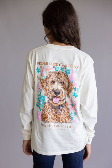 Simply Southern Youth Prefer Dogs Long Sleeve T-Shirt for Girls