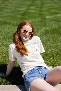 Local Girl Bluff Plate T-Shirt for Women in Ivory