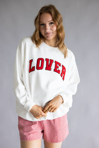 1897 Active Embroidered Lover Sweatshirt for Women in White