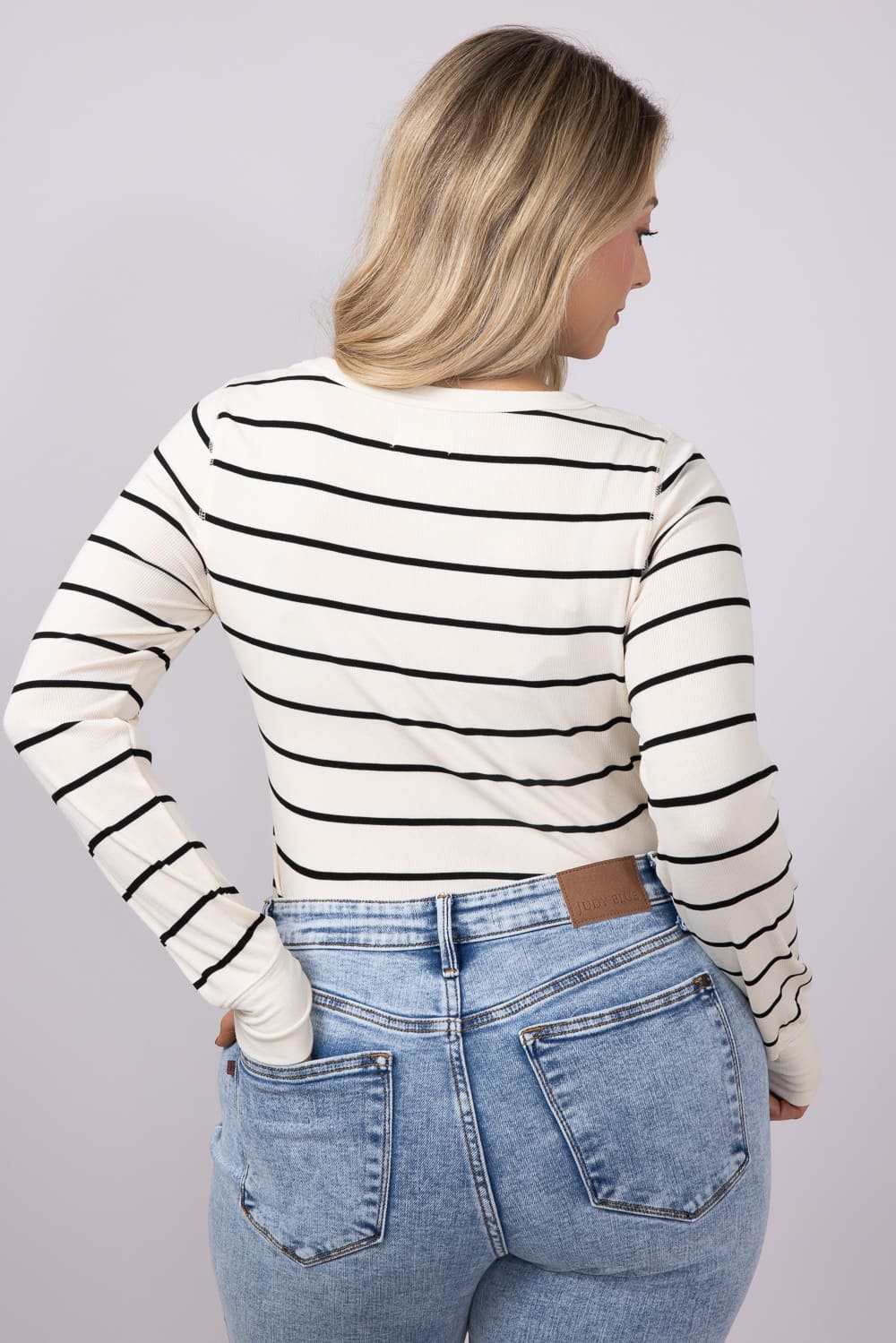 Thread & Supply Stacy Stripe Shirt for Women in Off White/Black