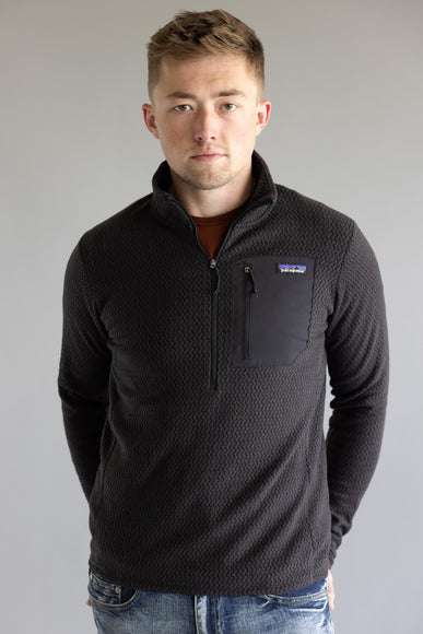 Patagonia Men’s R1 Air Zip Neck in Black 