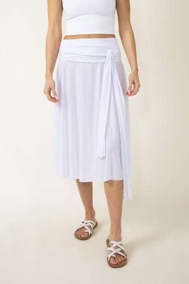 Elan Strapless Waist Tie Dress for Women in White