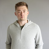 North River Texture Popcorn Knit Quarter Zip for Men in Grey 