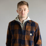 Carhartt Loose Fit Heavyweight Plaid Flannel for Men in Brown/Blue 