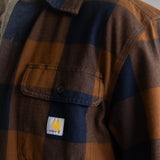 Carhartt Loose Fit Heavyweight Plaid Flannel for Men in Brown/Blue 
