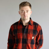 Carhartt Heavyweight Plaid Flannel for Men in Red/Orange 