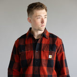Carhartt Heavyweight Plaid Flannel for Men in Red/Orange 