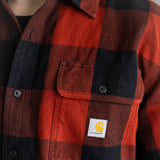 Carhartt Heavyweight Plaid Flannel for Men in Red/Orange 