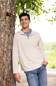 North River Textured Quarter Zip for Men in Oatmeal