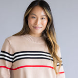 Multi Stripe Sweater for Women in Mocha