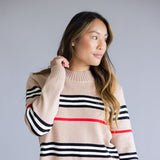 Multi Stripe Sweater for Women in Mocha