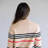 Multi Stripe Sweater for Women in Mocha