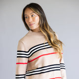 Multi Stripe Sweater for Women in Mocha