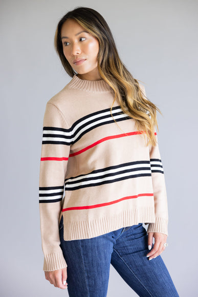 Multi Stripe Sweater for Women in Mocha