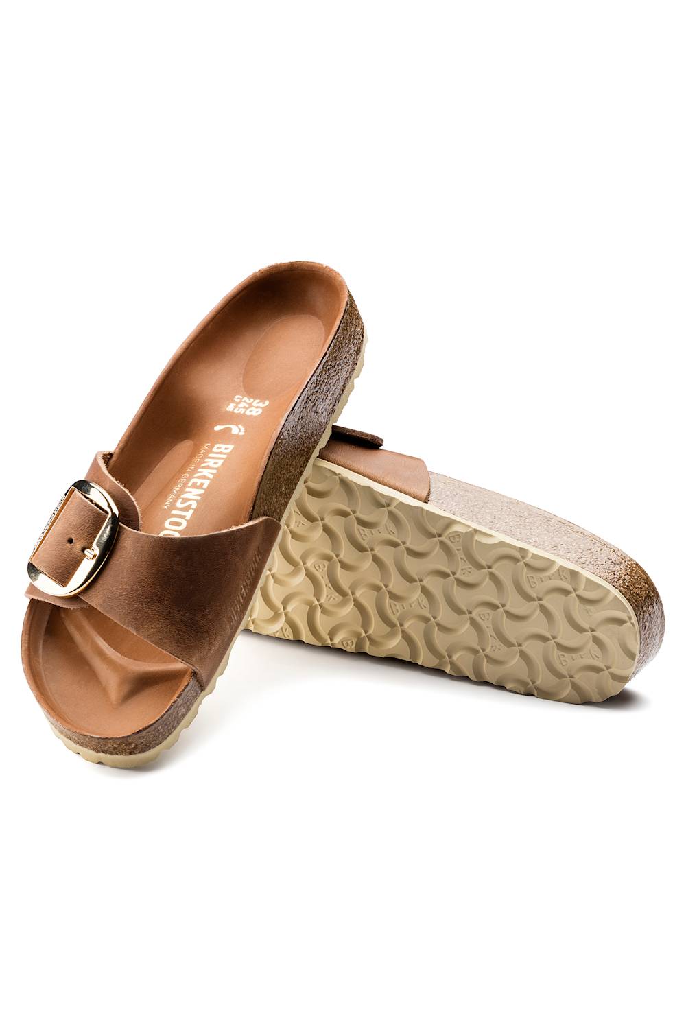 Birkenstock Madrid Big Buckle Oiled Leather Sandals for Women in Cogna –  Glik's