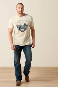 Ariat Land Of Free Farm T-Shirt for Men in Natural | 10071190-NATURAL
