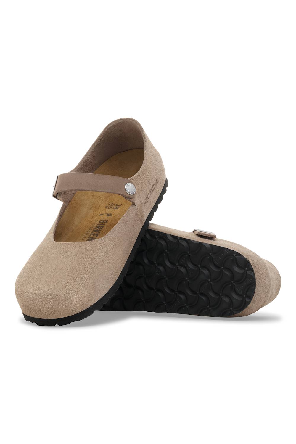 Birkenstock Mantova Suede Leather Flats for Women in Taupe