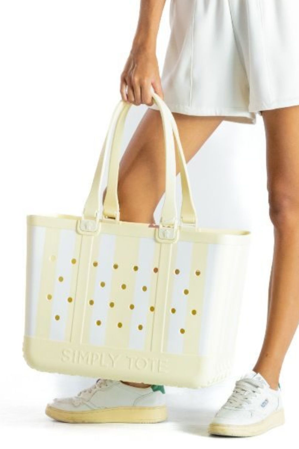 Simply Southern Simply Tote for Women in Stripe Lemon