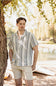Woven Button Up Shirt for Men in Blue
