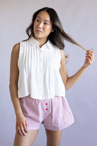 Striped Boxer Shorts for Women in Red
